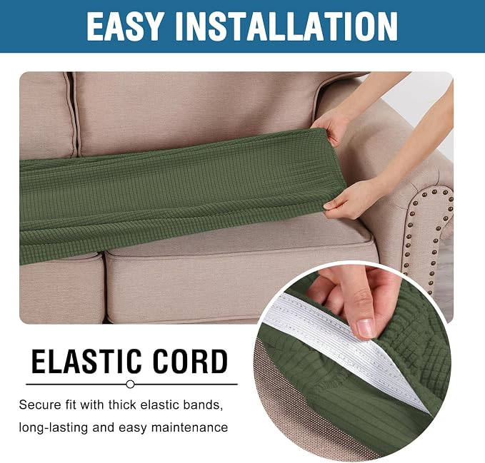 H.VERSAILTEX Super Stretch Individual Seat Cushion Covers Sofa Covers Couch - Image 5