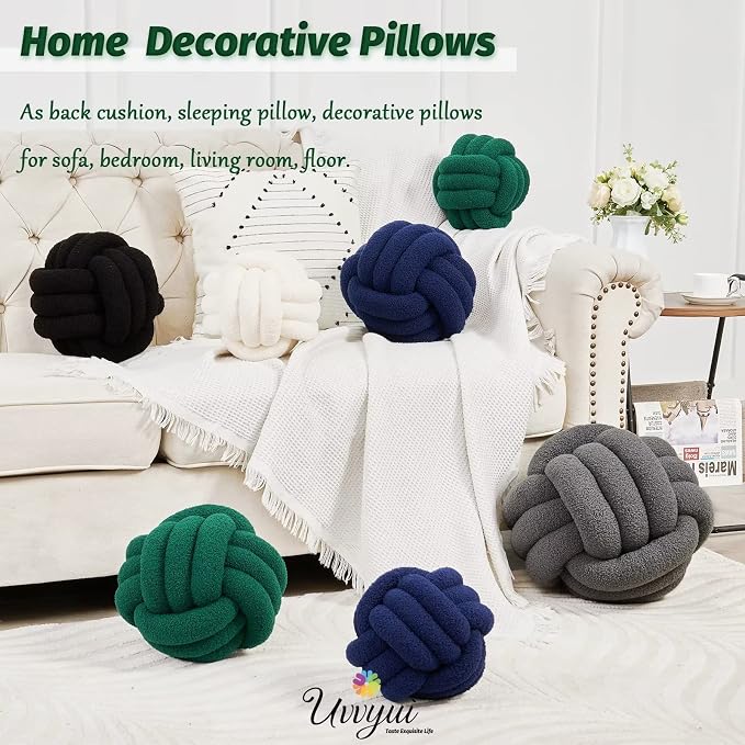 Uvvyui Knot Pillow Ball, Soft Home Decorative Pillows, Round Throw Pillow - Image 5
