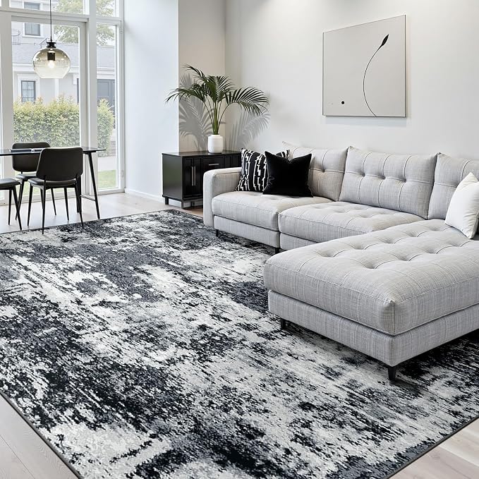 Washable Area Rugs Square 7ft Non-Slip Modern Abstract Soft - Image 8