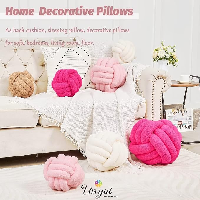 Uvvyui Knot Pillow Ball, Soft Home Decorative Pillows, Round Throw Pillow - Image 5