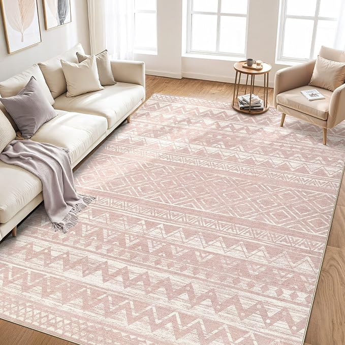 cotiled Boho 5x8 Area Rugs for Living Room: Soft Moroccan Washable Rug | Solve - Image 7