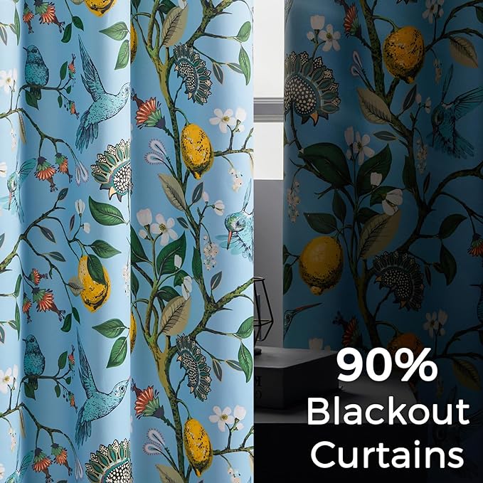 Topfinel Blue and White Patterned Aesthetic Pretty Curtains 84 Inches Long 2 - Image 4