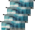 Emvency 4 Pack Valances Window Treatments, Turquoise Abstract Modern Art by Emvency