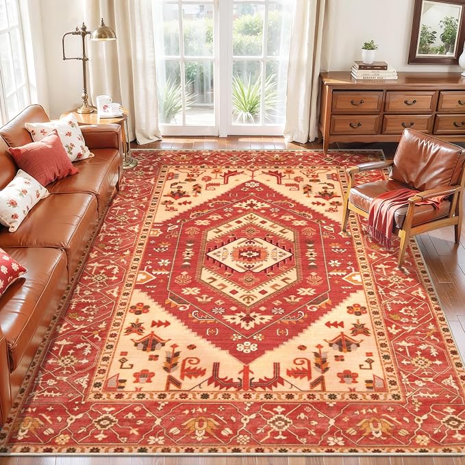 SERISSA 5x7 Boho Area Rug, Washable Non-Slip Rugs - Image 3