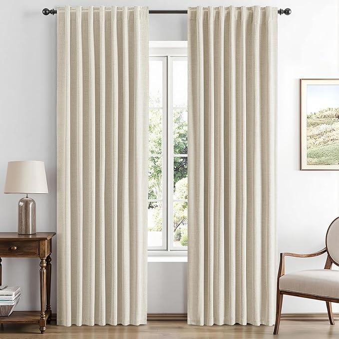 MIULEE 100% Blackout Linen Curtains by MIULEE