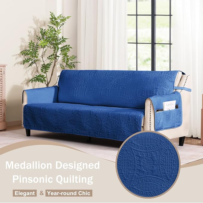 Quilted Grand Sofa Covers for 4 Cushion Couch, Couch Cover for Grand Sofa - Image 2