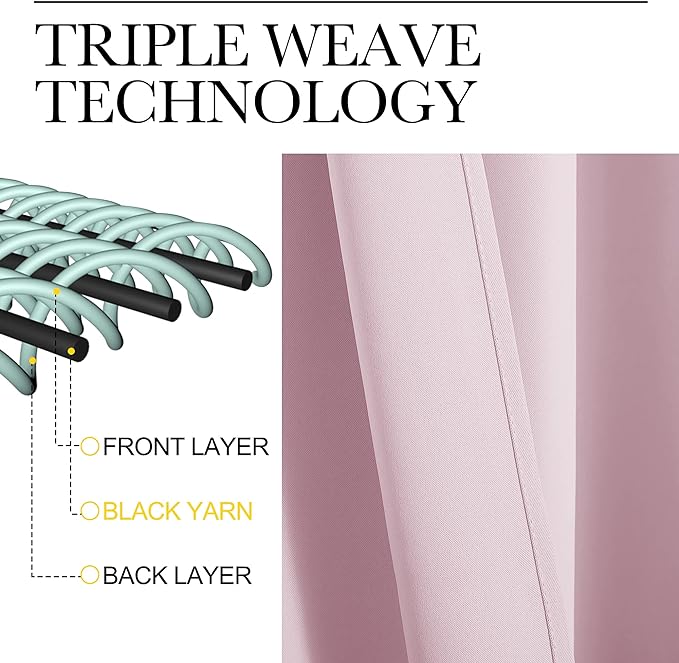 NICETOWN RV Blackout Curtains for Camper Windows, Baby Pink, Kitchen Short - Image 3