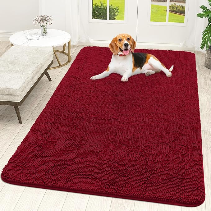 OLANLY Dog Door Mat for Muddy Paws 59x35, Absorbs Moisture and Dirt, Absorbent by OLANLY