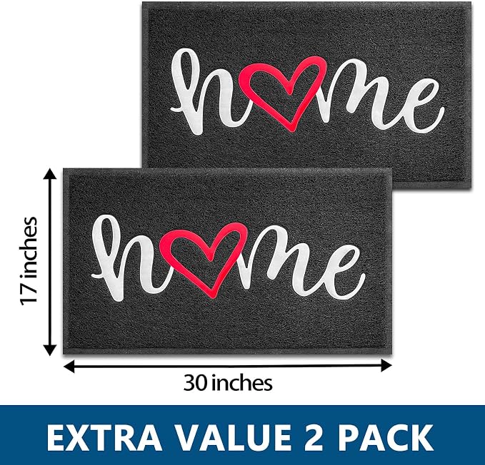 EARTHALL Door Mat 2-Pack Outside Inside Home Doormat 30"x17.5" Durable Floor - Image 2
