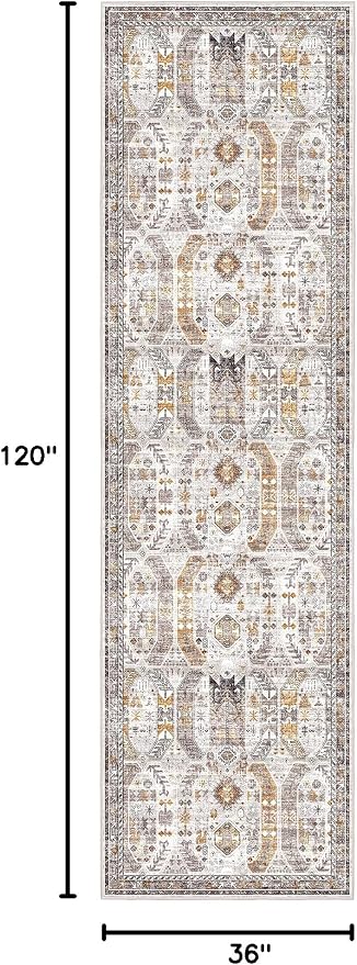 Madane Hallway Rug 3x10, Kitchen Rugs Washable Entryway Rug Vintage Kitchen - Image 2