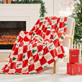 BEDELITE Christmas Throw Blanket – Red and White Checkered Holiday Blanket by BEDELITE