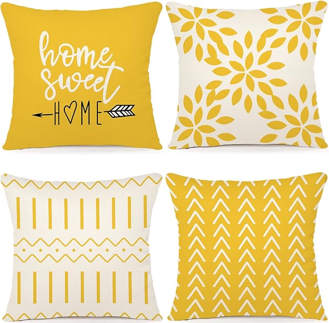 YCOLL Pillow Covers 20x20 Set of 4, Modern Sofa Throw Pillow Cover, Decorative by PillowCoversExpert