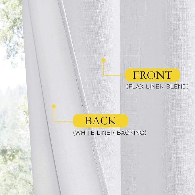 NICETOWN 100% Absolutely Blackout Linen Curtains - Image 5