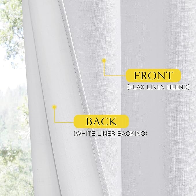 NICETOWN 100% Absolutely Blackout Linen Curtains - Image 5