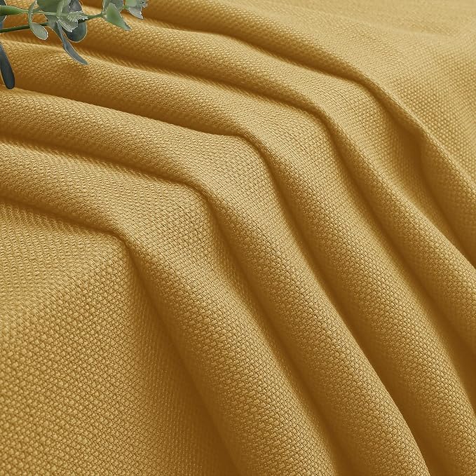 Chyhomenyc Gold Valance for Windows, Light Filtering Faux Linen Textured Small - Image 7