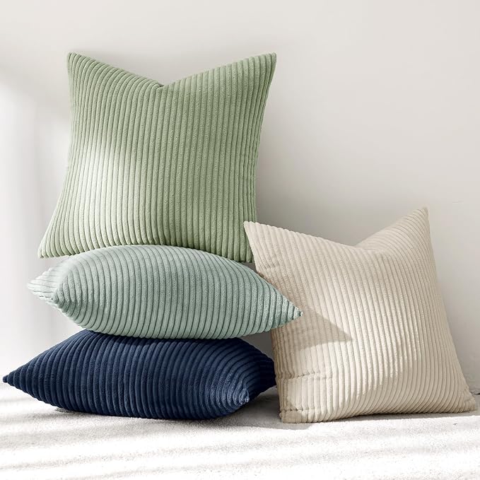 MIULEE Boho Farmhouse Muted Teal Throw Pillow Covers 18x18 Inch Set of 4 - Image 7