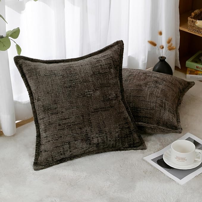 HPUK Fall Chenille Soft Throw Pillow Covers 18x18 Set of 2, Accent Cushion - Image 3
