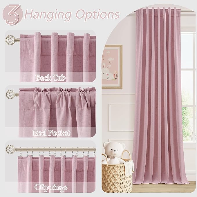 Guken 100% Blackout Curtains 120 Inch Length 2 Panels Set - Image 6