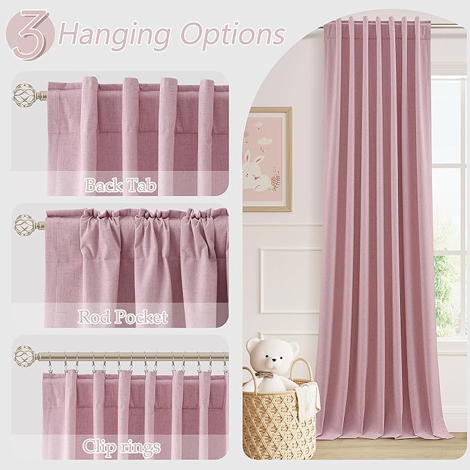 Guken 100% Blackout Curtains 84 Inch Length 2 Panels Set - Image 6