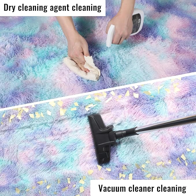 Adorable Rainbow Runner Rugs for Girls Bedroom Hallway, Plush Long Bedside Rugs - Image 7