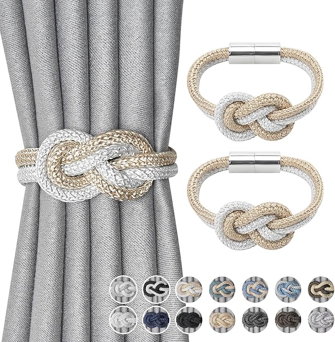 NICEEC 2 Pack Mini Magnetic Curtain Tiebacks Nordic Simple Style Drape Tie by NICEEC