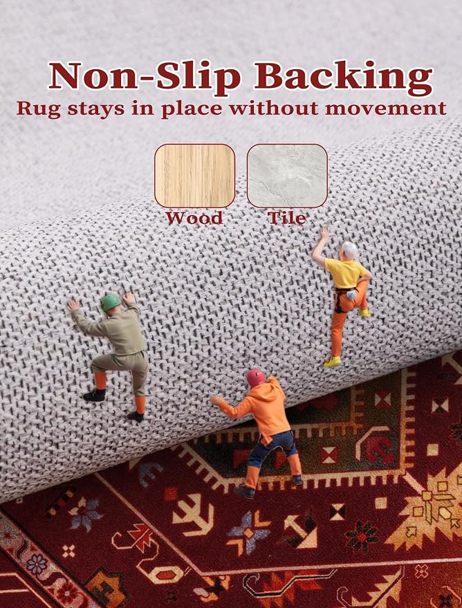 SERISSA 2x5 Washable Non Slip Boho Runner Rug - Image 4