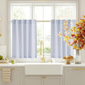 RYB HOME Checkered Cafe Curtains 24 inch Length, Linen Gingham Small Window by RYBHOME