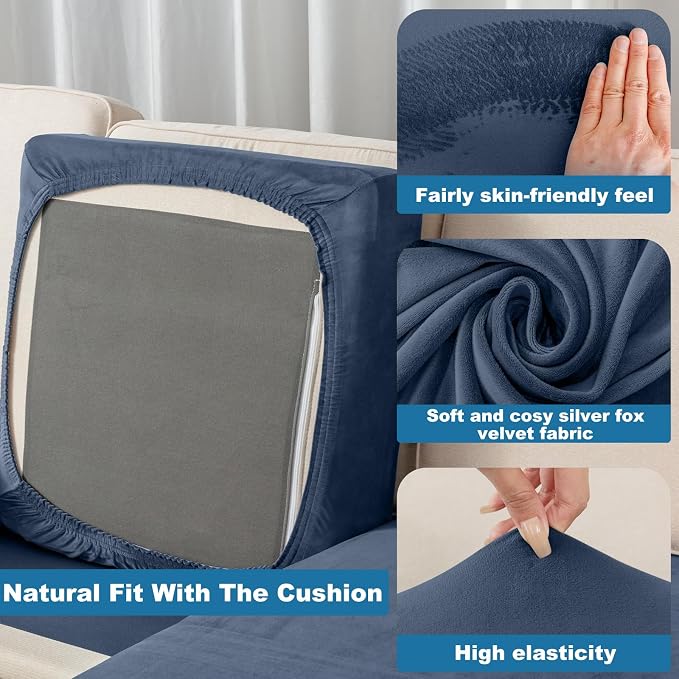 Couch Cover Velvet Chaise Cushion Cover - Image 6