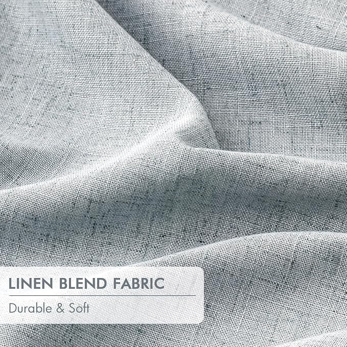 MIULEE Grayish Blue Pinch Pleated 100% Blackout Linen Curtains 40x84 Inches | - Image 6