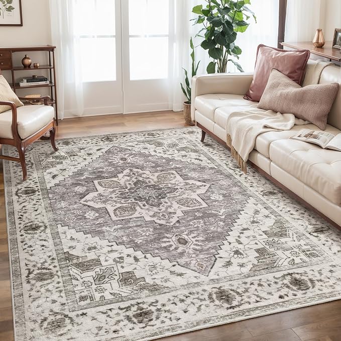 SERISSA 5x7 Boho Area Rug, Washable Large Rugs by SERISSAHomeDecorCollection