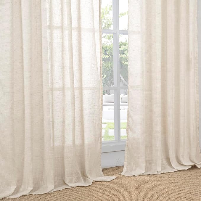 BGment Oatmeal Semi Sheer Curtains - Image 8