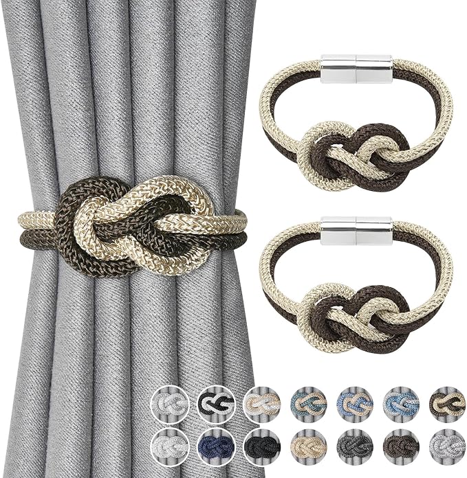 NICEEC 2 Pack Mini Magnetic Curtain Tiebacks Nordic Simple Style Drape Tie by NICEEC