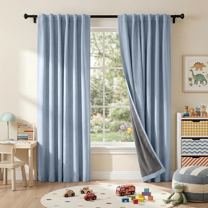RYB HOME Linen Texture Curtains by RYBHOME