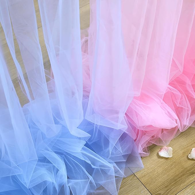 Pink and Blue Tulle Backdrop Curtains - Image 5