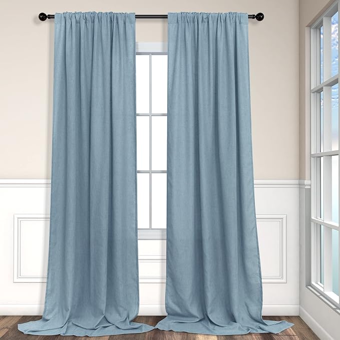 Blue Grey Curtains 96 Inches Long - Image 8