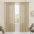 LAMIT Linen Blended Curtains for Bedroom, Faux Linen Textured Light Filtering by LAMIT