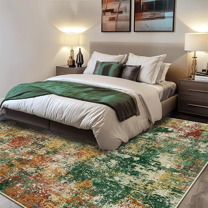 Washable Area Rugs 5'x7' Non-Slip Modern Abstract Soft - Image 2