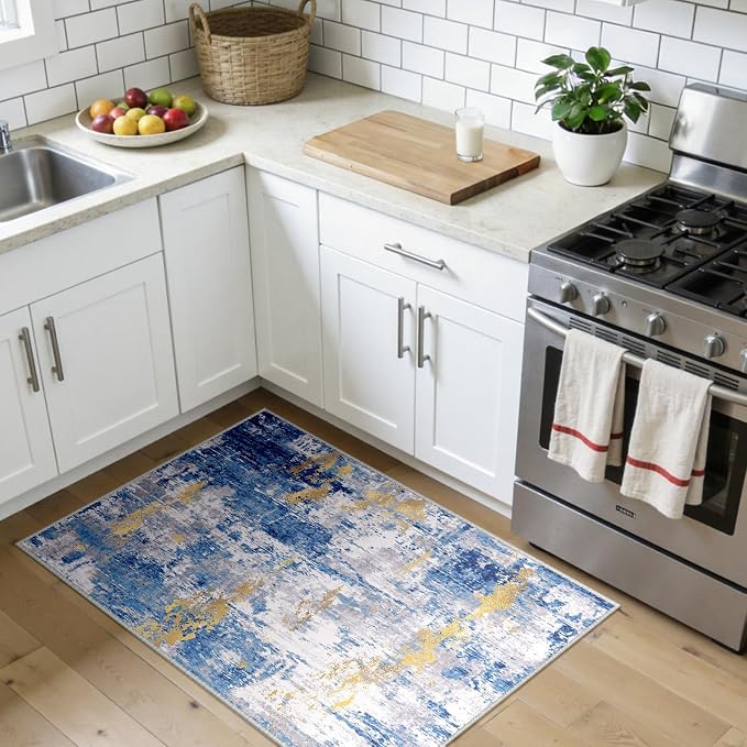 Washable Area Rugs 3x4 Non-Slip Modern Abstract Soft - Image 3