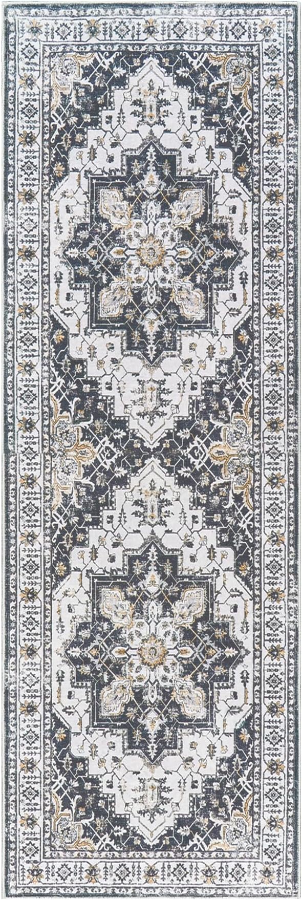 Madane Runner Rug 2'6''x8' Kitchen Runner, Hallway Runner Printed Vintage - Image 2