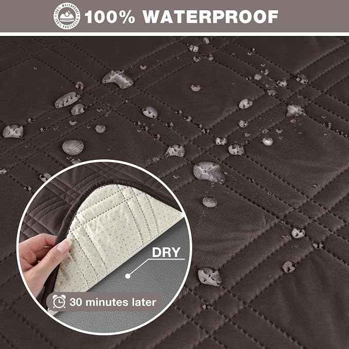 TAOCOCO 100% Waterproof Oversized Loveseat Recliner Cover, Non Slip Split Couch - Image 4