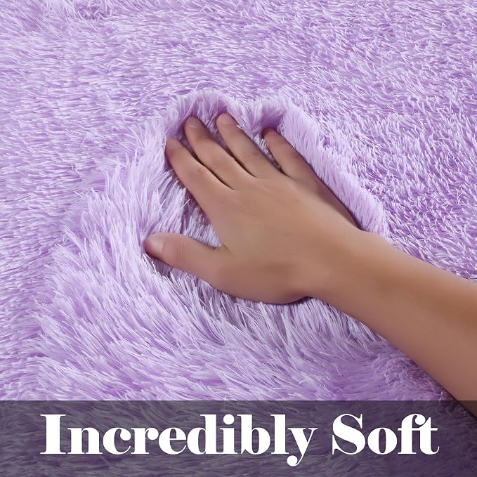 ONASAR Purple Area Rugs for Bedroom Living Room, Fluffy 4x6 Indoor Bedside - Image 2