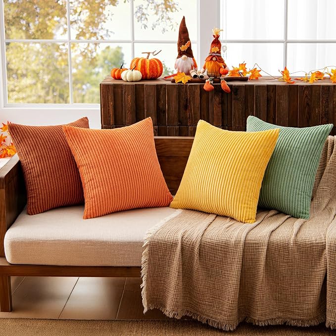 MIULEE Decorative Throw Pillow Covers 18x18 Inch Set of 4, Vibrant Cushion - Image 8