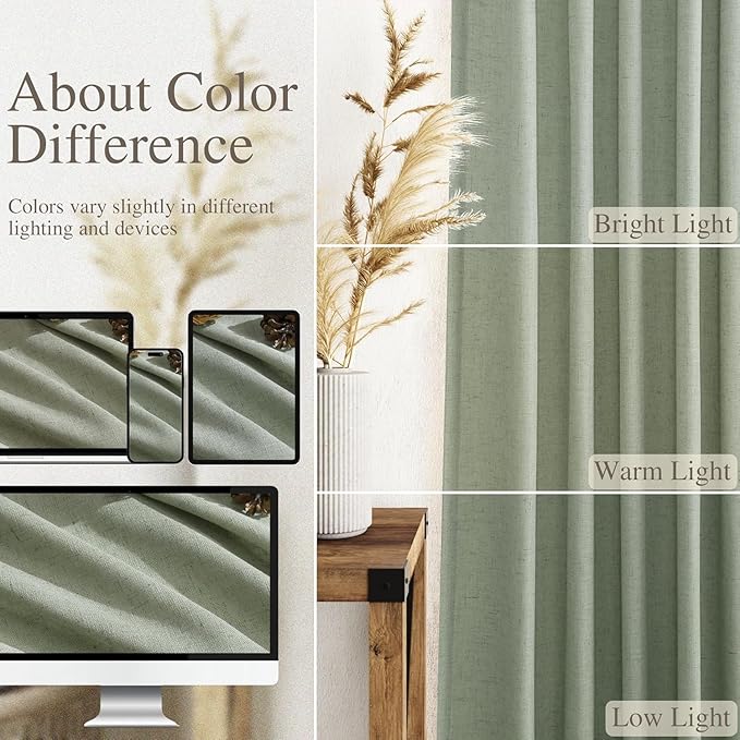 Desert Sage Linen 144 Inch Curtains - Image 3