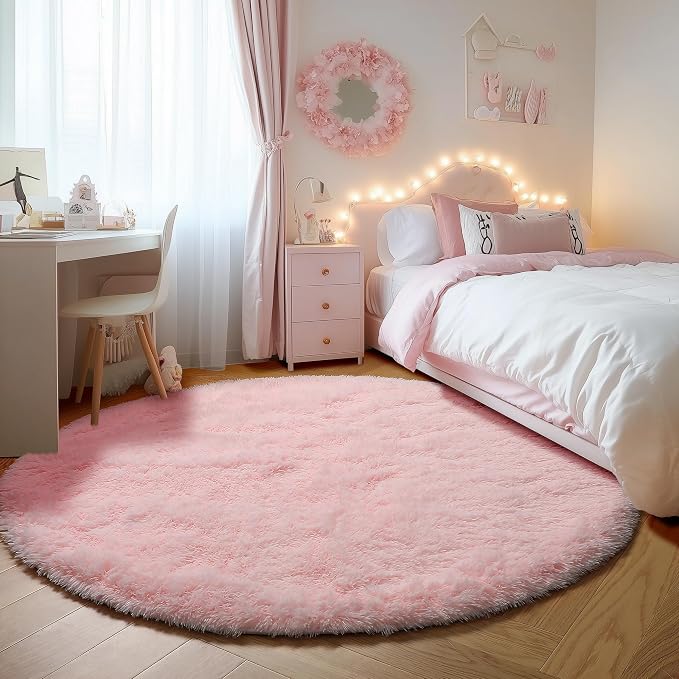 ONASAR Light Pink Round Area Rugs 3ft - Image 5