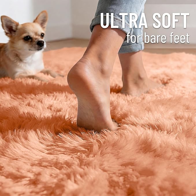 OLANLY Area Rugs for Living Room Bedroom, Machine Washable 4x5.9 ft Soft Fluffy - Image 4