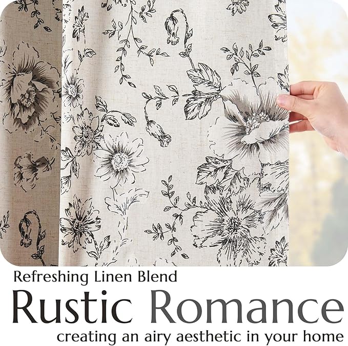 jinchan Blackout Floral Curtains - Image 4