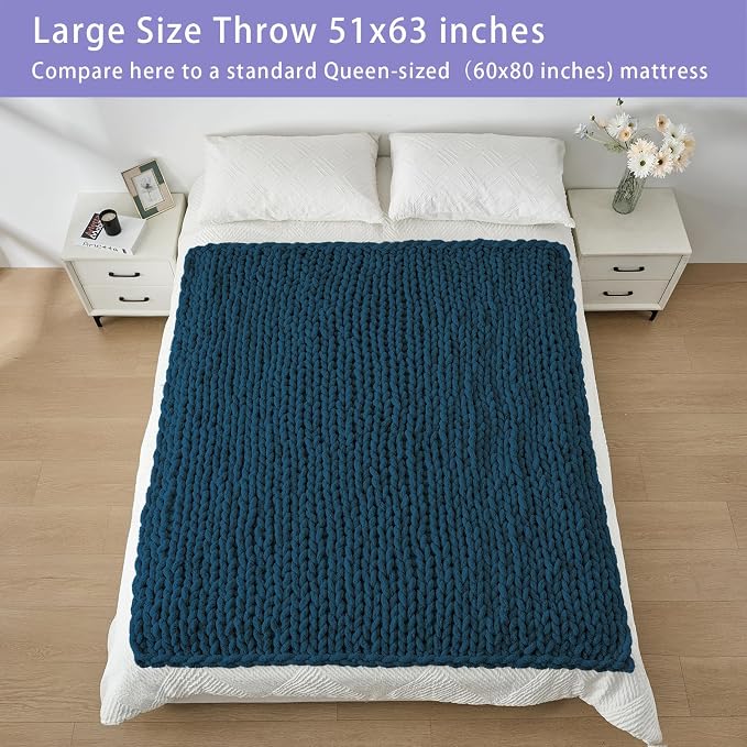 Bigacogo Chunky Knit Throw Blanket - Image 5