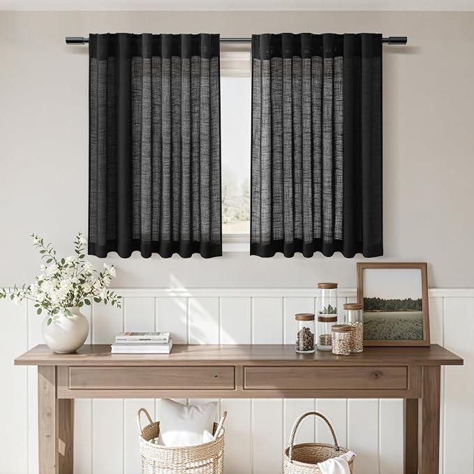 Nanspring Short Linen Curtains 36 Inch Length - Image 7