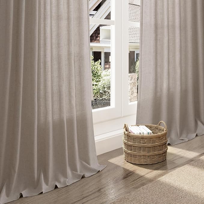 Nanspring Stone Beige Linen Curtains - Image 5