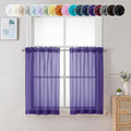 Chyhomenyc Sheer Curtains 36 inch Length 2 Panels, Light Filtering Voile Rod by Chyhomenyc